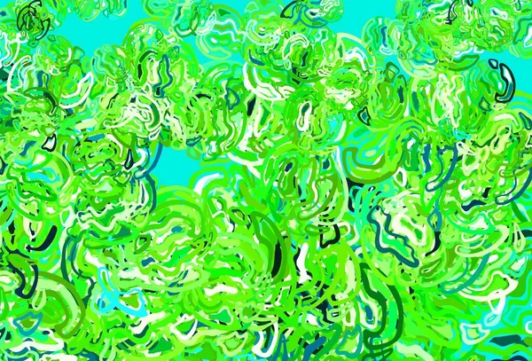 Memphis şekilli açık yeşil vektör arkaplanı. Soyut tarzda rengarenk gradyan şekilleri olan bir resim. Duvar kağıtları için zarif tasarım.