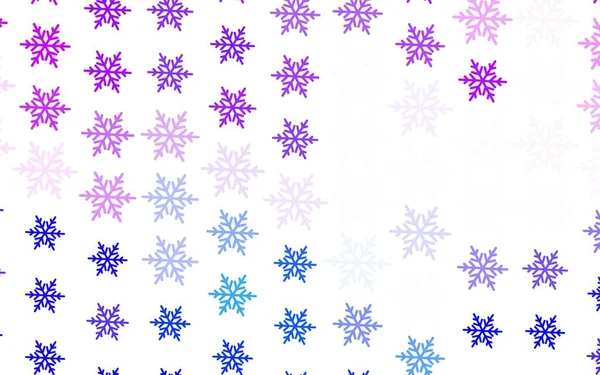 Rosa Claro Textura Vectorial Azul Con Copos Nieve Colores Estrellas — Vector de stock