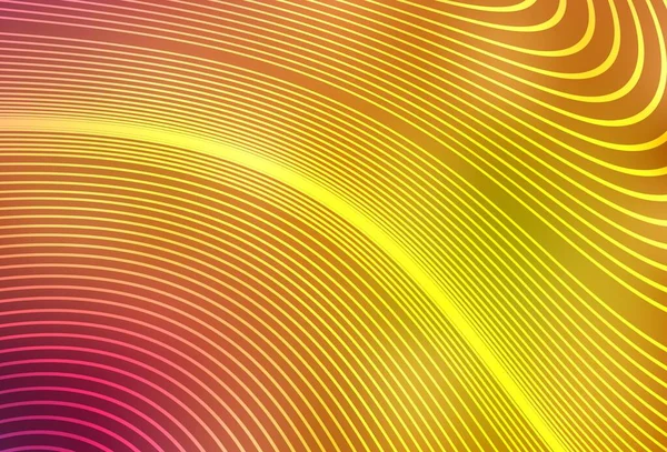 Açık Kırmızı, kıvrımlı çizgileri olan sarı vektör arkaplan. Soyut tarzda gradyan çizgilerle akıllı illüstrasyon. Broşürler, broşürler için doku.