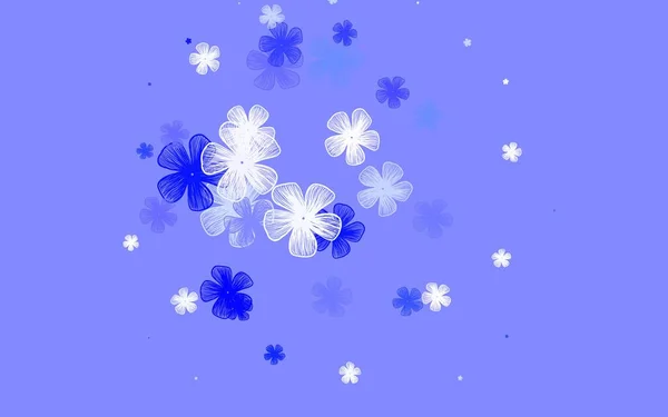 浅蓝色 黄色矢量抽象背景与花朵 白色背景上的绒毛花 设计的新模板 — 图库矢量图片
