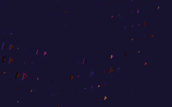 Темно Рожевий Жовтий Векторний Фон Лініями Трикутниками Ілюстрація Набором Різнокольорових — стоковий вектор