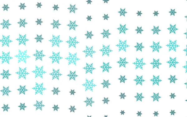 Diseño Vectorial Verde Claro Con Copos Nieve Brillantes Estrellas Ilustración — Vector de stock