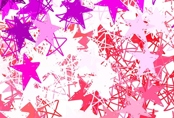 Luz Púrpura Fondo Vectorial Rosa Con Estrellas Colores Ilustración Abstracta — Vector de stock