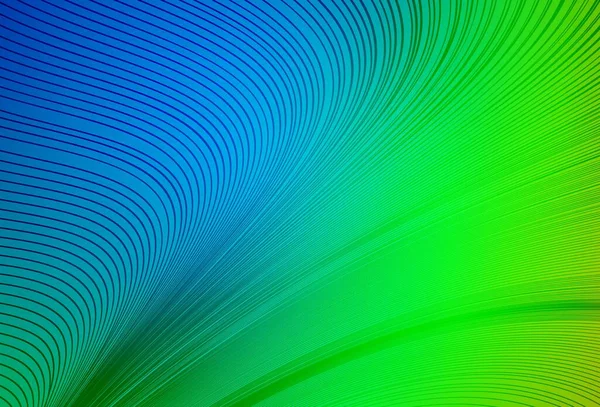 浅蓝色 绿色矢量背景 有皱纹线 一个闪光的插图 由弯曲的线条组成 横幅的商业设计 — 图库矢量图片