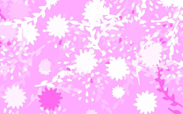 Light Pink Vector Natural Artwork Flowers Creative Illustration Blurred Style — Stock Vector