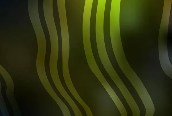 Dark Green Yellow Vector Texture Bent Lines Colorful Geometric Sample — ストックベクタ