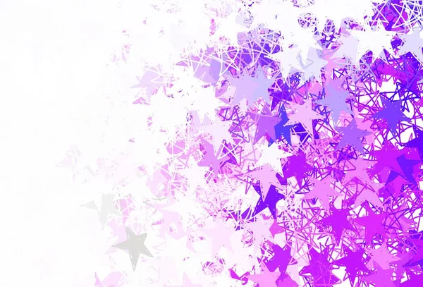 Modèle Vectoriel Violet Clair Avec Étoiles Ciel Illustration Abstraite Scintillante — Image vectorielle