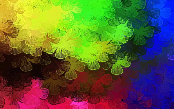 Fond Abstrait Vectoriel Multicolore Foncé Avec Arbres Branches Conception Décorative — Image vectorielle