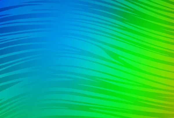Světle Modrá Zelené Vektorové Pozadí Křivolakými Čárami Barevná Ilustrace Abstraktním — Stockový vektor