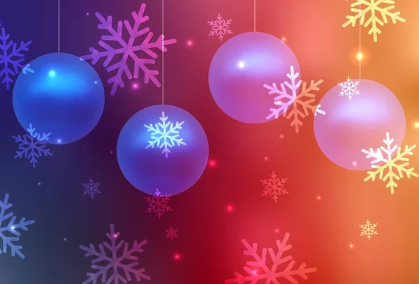 Light Pink Yellow Vector Backdrop Holiday Style Shining Illustration Christmas — Stock Vector