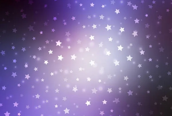 Plantilla Vector Púrpura Claro Con Copos Nieve Hielo Estrellas Copos — Archivo Imágenes Vectoriales