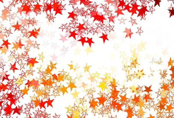 Шаблон Светло Красного Вектора Небесными Звездами Декоративная Сияющая Иллюстрация Звездами — стоковый вектор