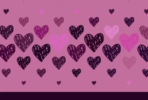 Textura Vectorial Rosa Claro Con Corazones Encantadores Hermosos Corazones Abstractos — Vector de stock