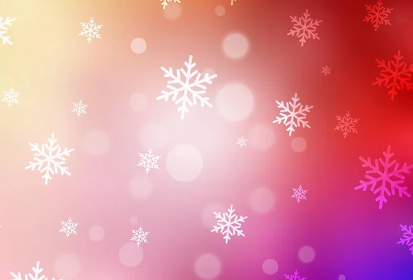 Lichtrood Geel Vectorsjabloon Carnavalsstijl Eenvoudige Gradiënt Illustratie Met Kerst Attributen — Stockvector