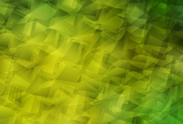 Motif Polygonal Abstrait Vert Clair Vecteur Jaune Illustration Géométrique Style — Image vectorielle