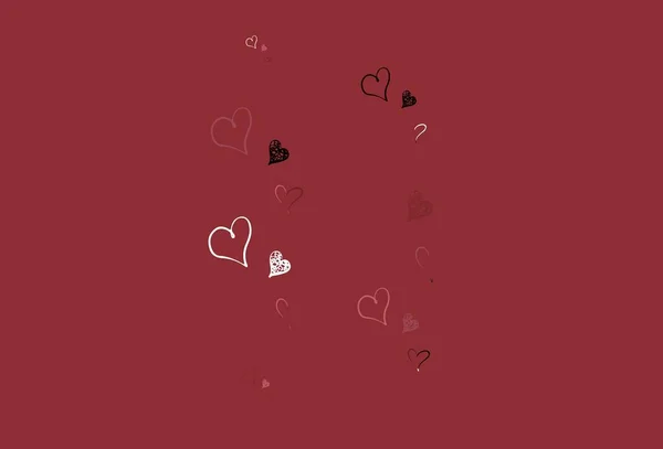 Светло Розовый Красный Векторный Узор Цветными Сердцами Умная Иллюстрация Градиентными — стоковый вектор