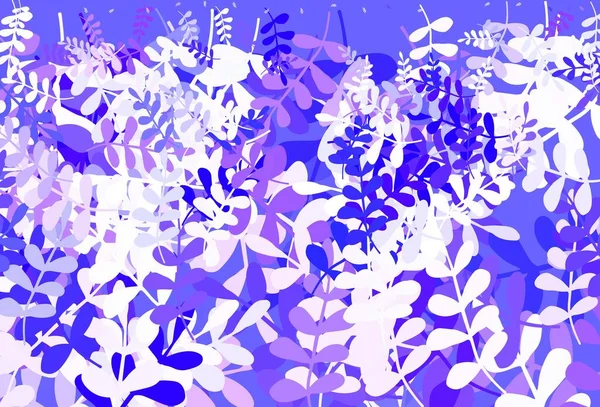 Hellrosa Blaue Vektor Doodle Vorlage Mit Blättern Skizzenhafte Kritzeleien Mit — Stockvektor