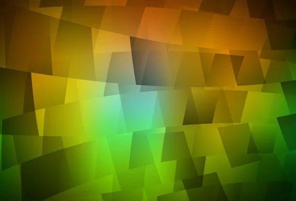 Dunkelgrüner Gelber Vektorhintergrund Polygonalen Stil Rechtecke Auf Abstraktem Hintergrund Mit — Stockvektor