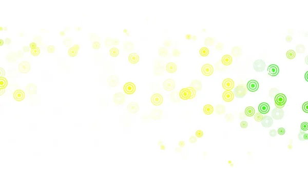 Светло Зеленая Желтая Векторная Компоновка Кружочками Размытые Пузыри Абстрактном Фоне — стоковый вектор