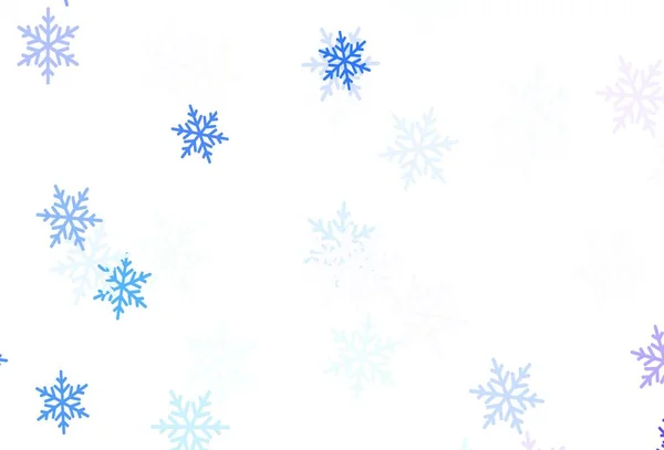 Rosa Claro Fondo Vector Azul Con Copos Nieve Navidad Estrellas — Vector de stock