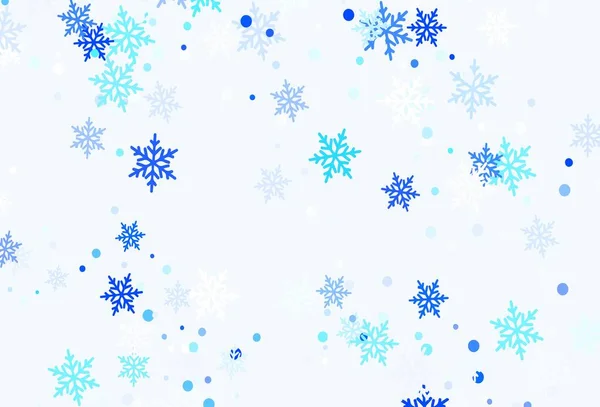 浅蓝色矢量模板与冰雪花 闪烁着冰晶的抽象图解 横幅的新年设计 — 图库矢量图片