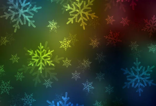 Donkere Multicolor Vector Textuur Verjaardagsstijl Kleurrijke Illustratie Met Kerstsimbolen Tekens — Stockvector