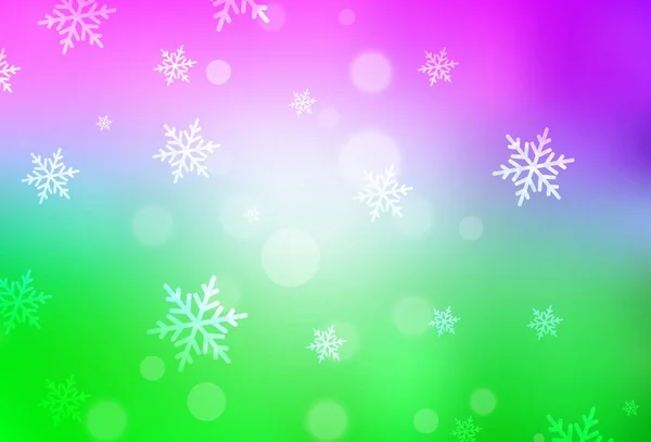 ライトピンク クリスマススタイルの緑のベクトルパターン グラデーションのクリスマス要素を持つスマートイラスト 小冊子や教育のチラシのパターン — ストックベクタ