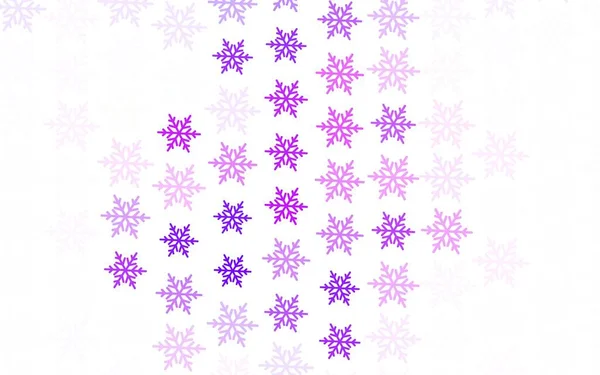 Светло Фиолетовый Розовый Векторный Фон Хмельными Снежинками Звездами Красочный Декоративный — стоковый вектор