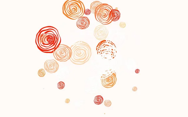 浅红色 黄色矢量涂鸦与玫瑰的布局 色彩斑斓的图画 多花的涂鸦风格 童书多彩的图案 — 图库矢量图片