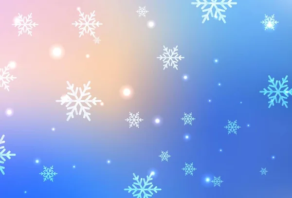 Hellrosa Blaues Vektorlayout Neujahrsstil Einfache Gradienten Illustration Mit Weihnachtlichen Attributen — Stockvektor