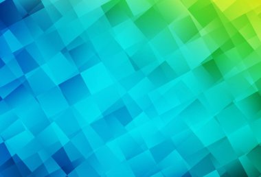 Açık mavi, dikdörtgenli yeşil vektör arkaplan. Dikdörtgen şekilli soyut çizimler. Reklamınız, posteriniz, afişiniz için en iyi tasarım.