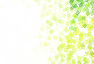 Açık yeşil, parlak çizgili sarı vektör arkaplan, noktalar. Bulanık dekoratif tasarım basit bir şekilde çizgilerle. Reklamınız, posteriniz, afişiniz için en iyi tasarım.