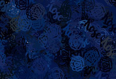 Kaotik şekilli koyu mavi vektör şablonu. Renkli rastgele şekillerle modern soyut illüstrasyon. Web siteniz için basit tasarım.