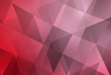 Açık kırmızı vektör mozaik arkaplan. Üçgenlerden oluşan parlayan çokgen çizimler. İşiniz için en iyi üçgen tasarım.