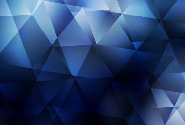 Koyu mavi vektör soyut mozaik desen. Yarım ton şeklinde, üçgenli yaratıcı illüstrasyon. Cep telefonunun arka planının şablonu.