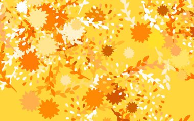 Açık Kahverengi vektör soyut tasarımı ve çiçeklerin dekoratif dizaynı beyaz arka planda. Web sitesi yöneticileri ve tasarımları için desen.