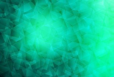 Açık yeşil vektör çokgen şablonu. Gradyanı olan üçgen geometrik örnek. Web siteniz için çokgen tasarım.