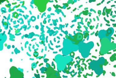 Soyut biçimlerde açık yeşil vektör dokusu. Modern tarzda değişen renkli kaotik formlar. Kartvizitiniz için modern tasarım.