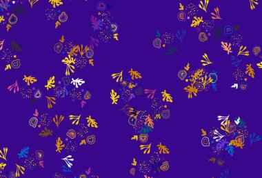 Açık mavi, kaotik şekilli kırmızı vektör şablonu. Rastgele şekillerle soyut tarzda dekoratif tasarım. Kartvizitiniz için modern tasarım.