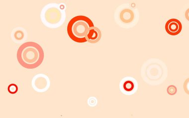 Açık Kırmızı, daireli sarı vektör şablonu. Renkli su damlaları olan modern soyut çizimler. Fütürist reklamlar ve kitapçıklar için şablon.