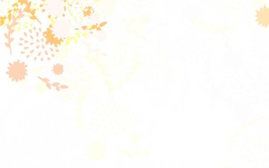 Açık Turuncu vektör, çiçekli soyut arkaplan ve çiçekli yeni renkli illüstrasyon. Duvar kağıtları, boyama kitapları için desen.