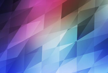 Koyu pembe, eşkenar dörtgenli mavi vektör şablonu. Renkli dikdörtgenlerle modern soyut çizimler. Reklamınız, posteriniz, afişiniz için en iyi tasarım.