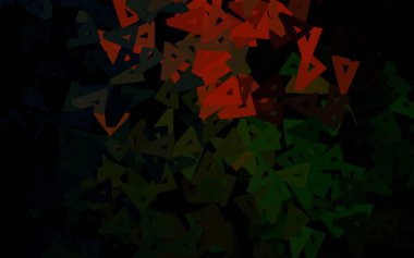 Dark Green, Red vector background with polygonal style. Triangles on abstract background with colorful gradient. Background for a cell phone.