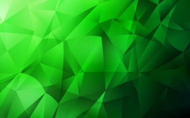Açık yeşil vektör düşük polimerli arka plan. Çokgen şekilli bir örnek. Pankartın için tamamen yeni bir şablon.