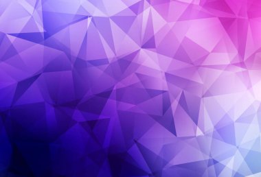 Işık mor, pembe vektör soyut mozaik arka plan. Üçgenler ile renkli soyut resimde. Tamamen yeni bir tasarım sizin broşürü.