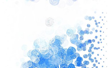 Açık pembe, güllü mavi vektör karalama arkaplanı. Çiçeklerle süslenmiş soyut çizimler. Ağ ve ambalaj için elle boyanmış tasarım.