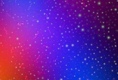 Açık mavi, karnaval tarzında kırmızı vektör şablonu. Noel özellikleriyle basit bir gradyan çizimi. Reklamlar, posterler, kitap afişleri için desen.