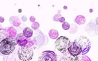 Açık Mor renkli soyut desenli güller. Çiçeklerle karalama tarzında renkli çizimler. Web siteniz için Doodle tasarımı.