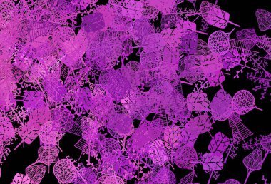 Koyu pembe vektör, ağaçlı, dallı zarif şablon. Ağaçlarla karalama tarzında yeni renkli çizimler. Web siteniz için Doodle tasarımı.