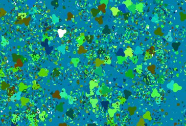 Karmaşık şekilli hafif çokrenkli vektör şablonu. Rastgele şekillerle soyut tarzda dekoratif tasarım. Bir cep telefonu için arka plan.